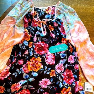 Pioneer Woman Mixed Print Peasant Blouse